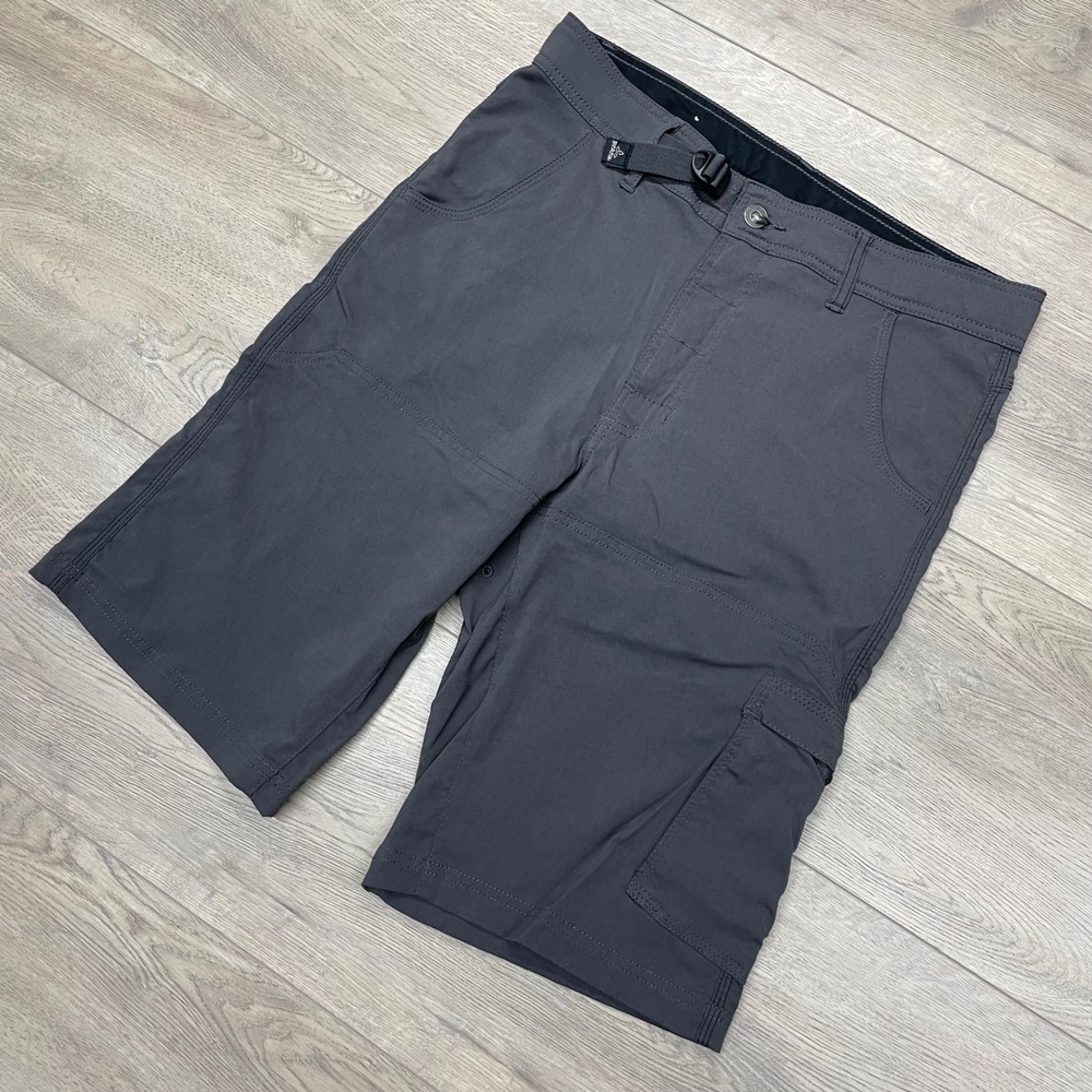 Prana Zion Cargo Shorts Mens Small Gray Stretch Hiking Outdoor